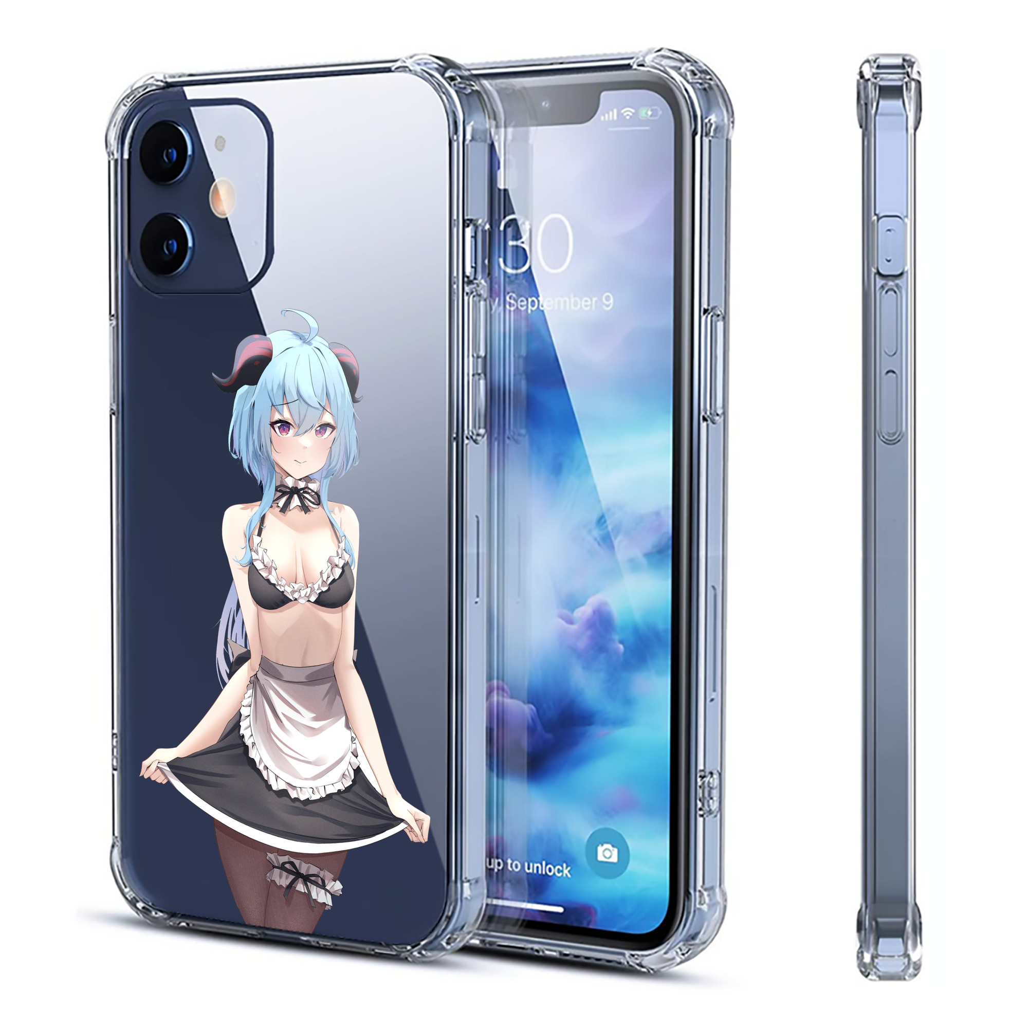 げんし神 甘雨 かんう genshin Ganyu 【iPhone 12シリーズ対応】透明スマホケース（クリアソフトケース）